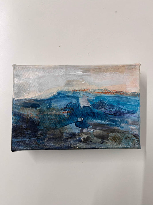 ‘Fragments of Calm I’ Small Expressive Landscape Painting - Nicola Briggs - Ceramics & Art