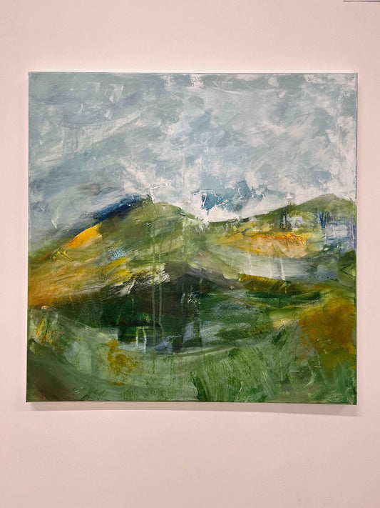 Gold Beneath the Silence Original Landscape Painting - Nicola Briggs - Ceramics & Art