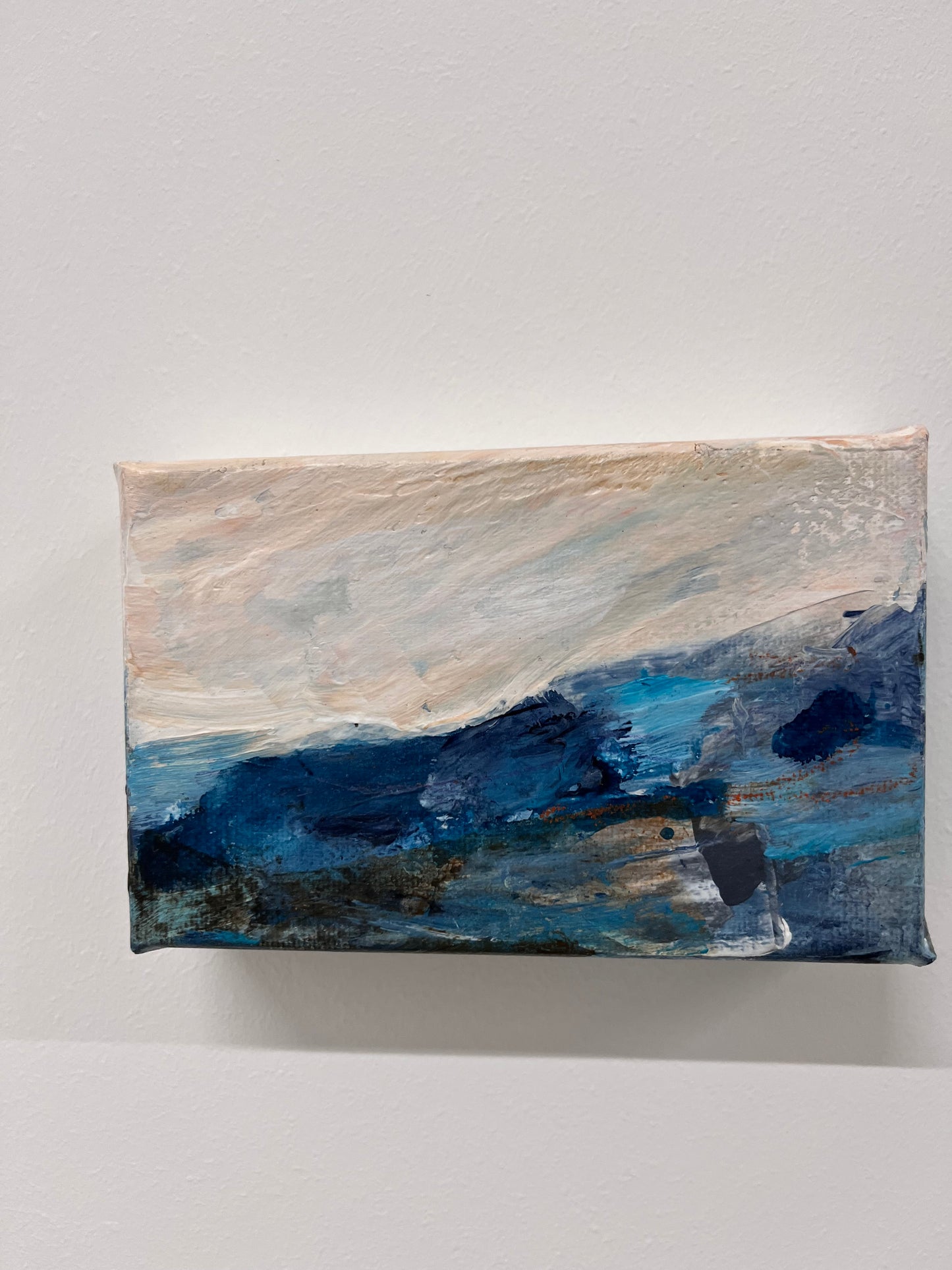 ‘Fragments of Calm II’ Small Original Expressive Landscape Painting on Box Canvas