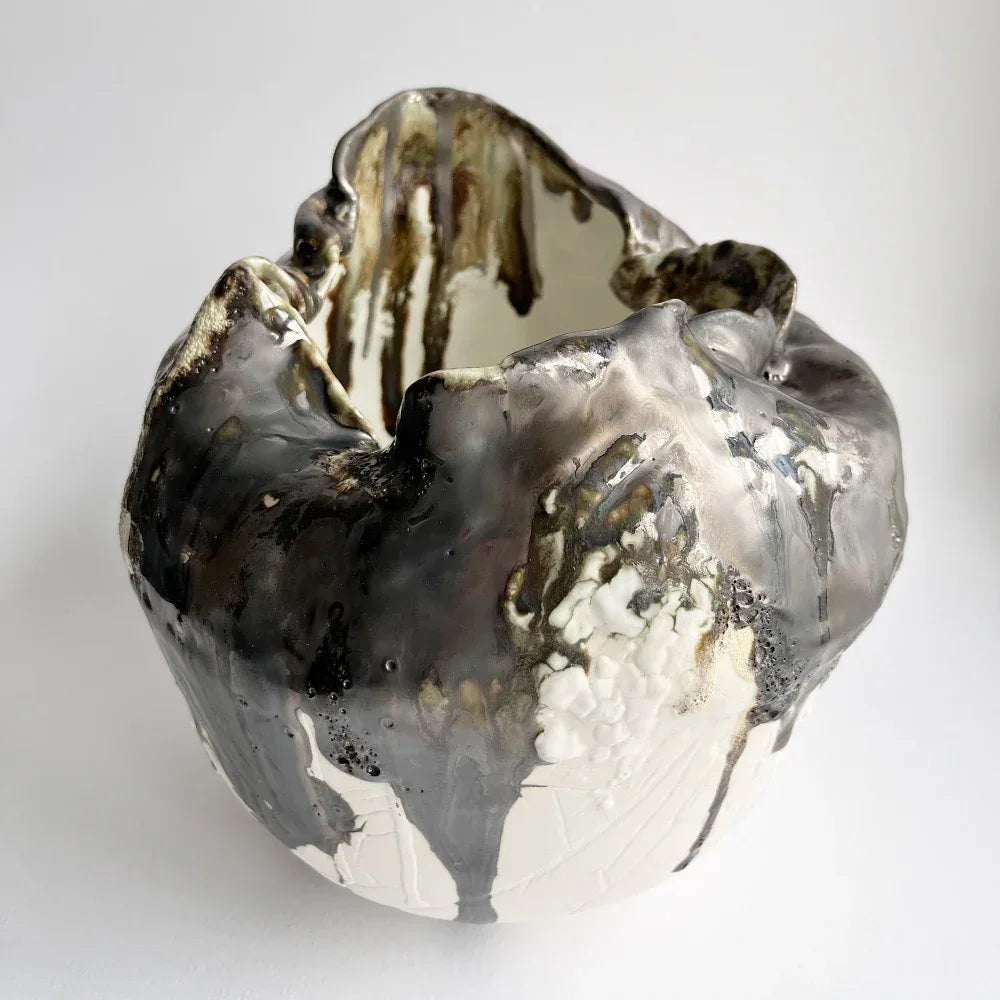 Nature-Inspired Large Porcelain Vase with bronze brown glazes - Nicola Briggs - Ceramics & Art