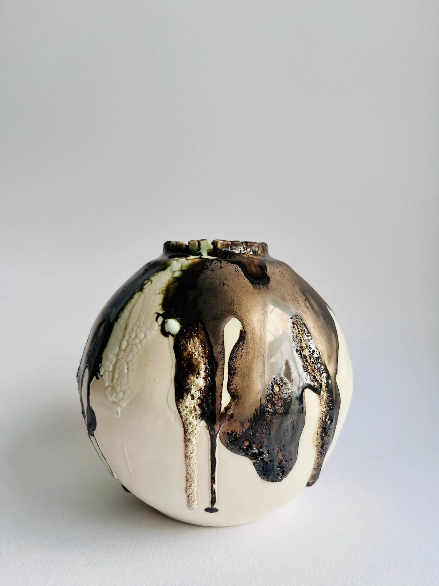 Wabi-Sabi Moon Jar wider neck- Bronze Glaze - Nicola Briggs - Ceramics & Art