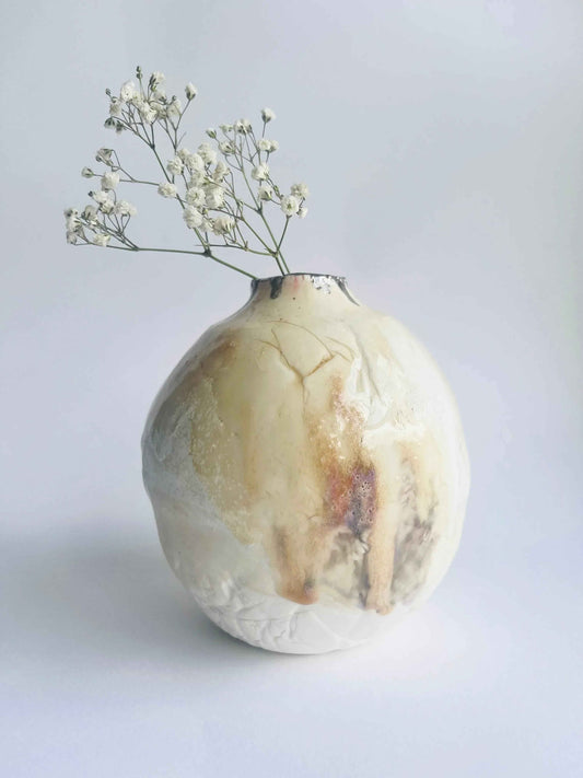 Organic Oval Porcelain Vase- Unique gift for sale - Nicola Briggs - Ceramics & Art