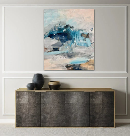 'Where Silence Falls' Expressive Abstract Landscape Painting - Nicola Briggs - Ceramics & Art