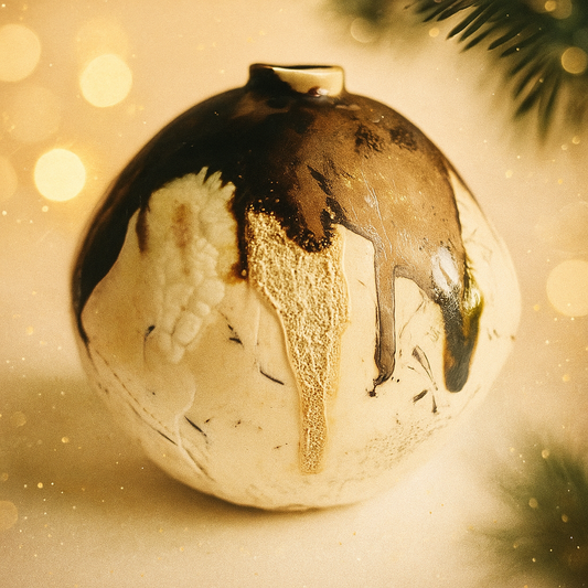 Bronze Glazed Handcrafted Porcelain Mini Moon Jar Wabi-Sabi Inspired