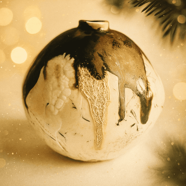 Bronze Glazed Handcrafted Porcelain Mini Moon Jar Wabi-Sabi