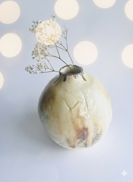 Organic Oval Porcelain Vase- Unique gift for sale