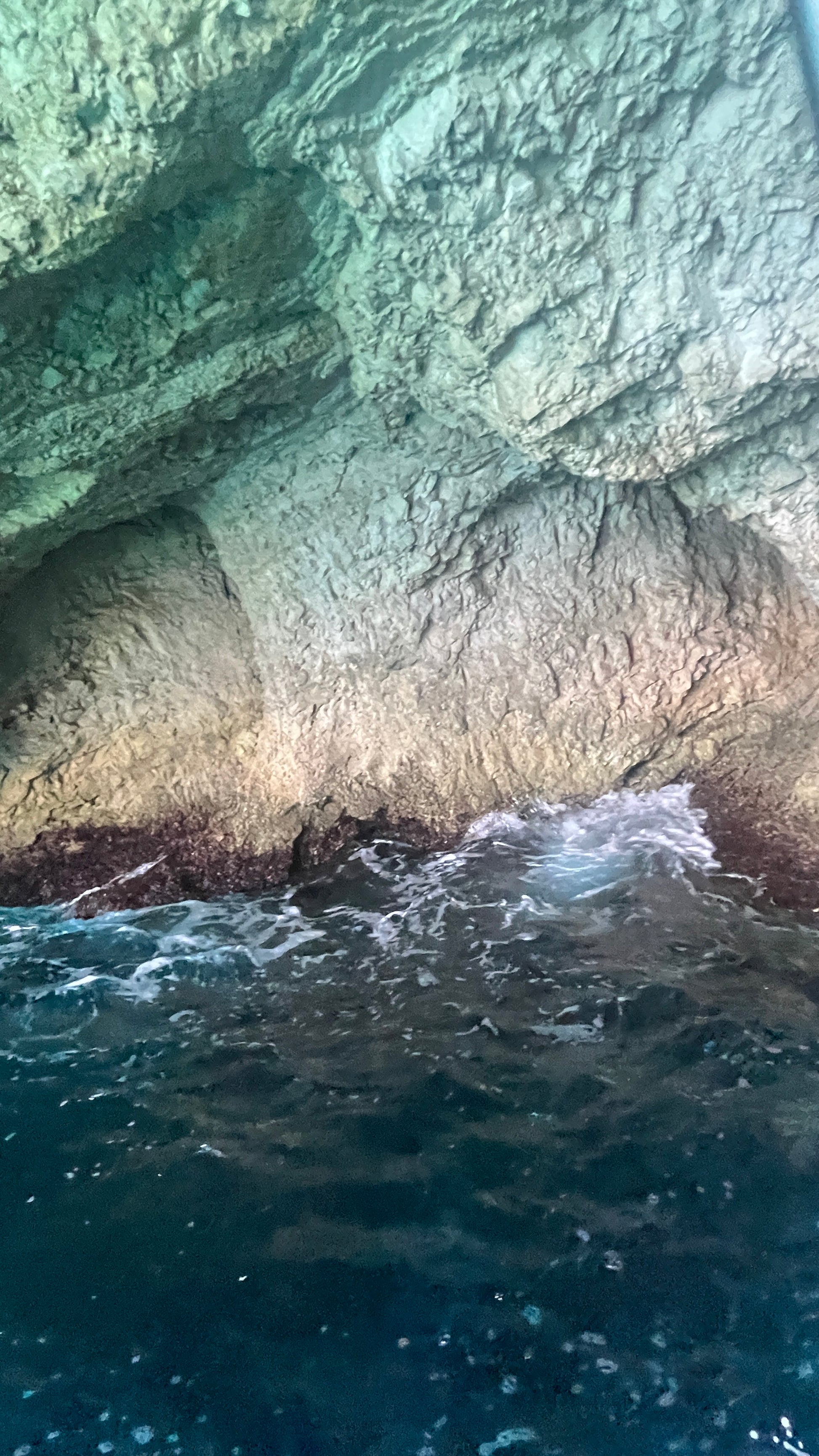 Sea cave rock texture at the Zakynthos coastline — inspiration for the glaze surface