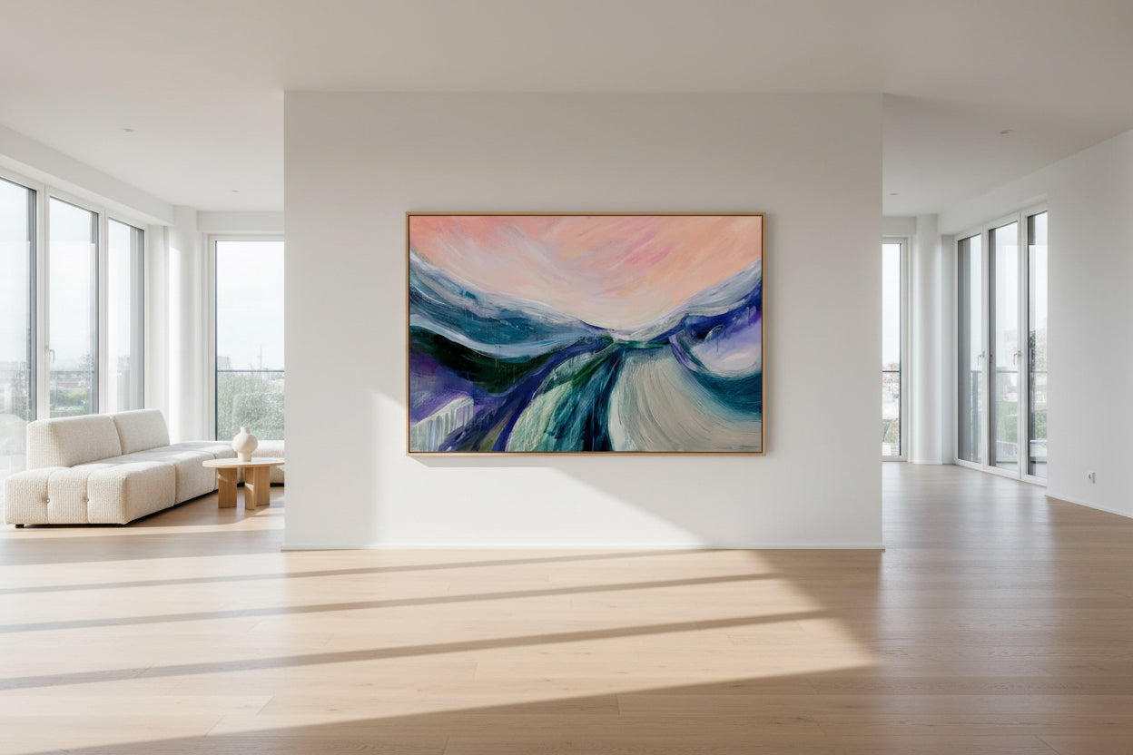 Transient Glow - Large Statement Painting Nicola Briggs - Ceramics & Art